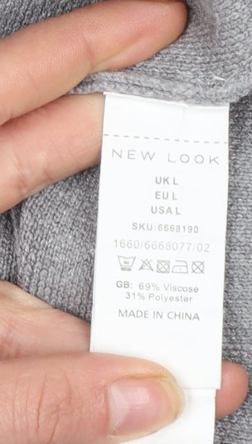 Womens UK Size L New Look Grey Pullover Jumper