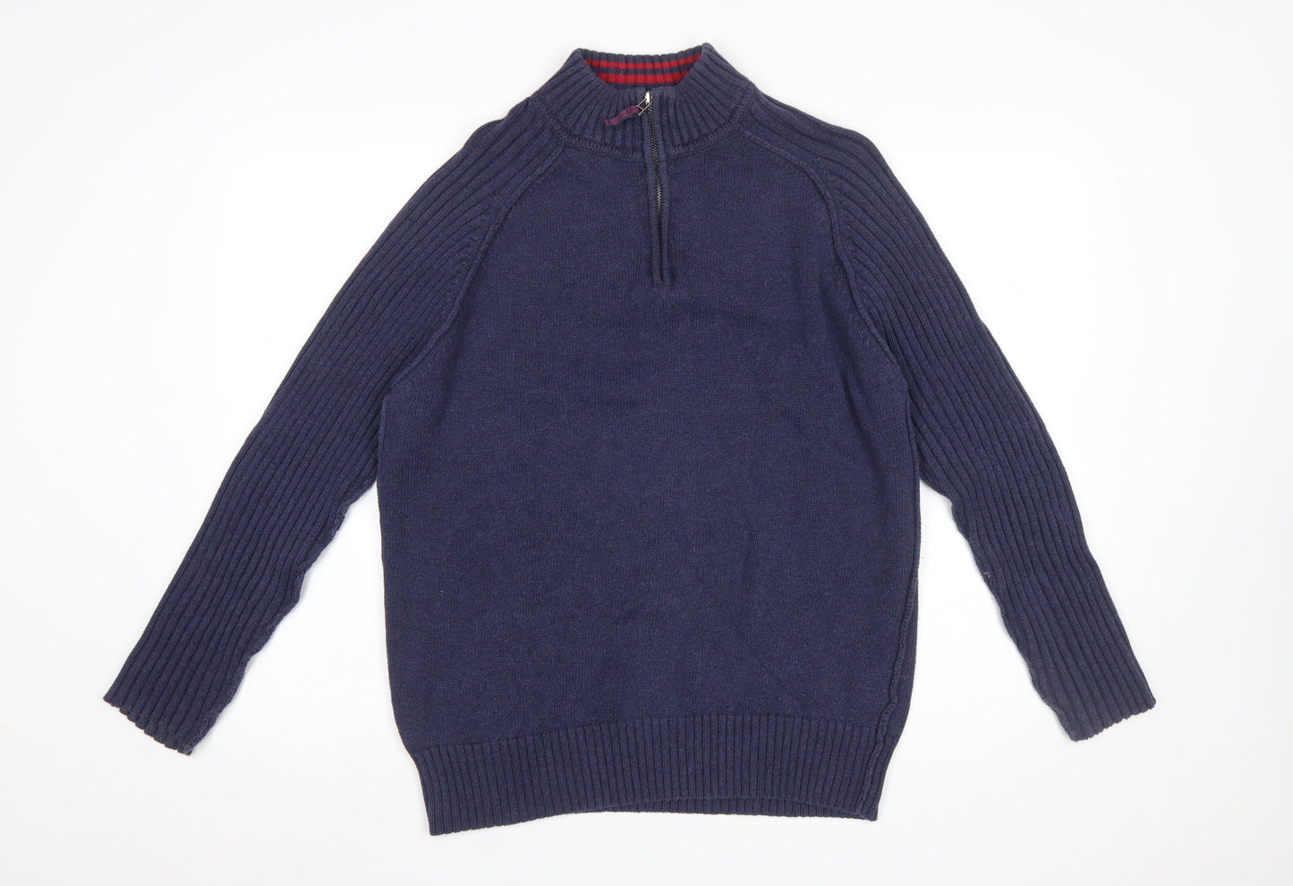 Mens UK Size M B.U.M. Equipment Blue 1/4 Zip Jumper