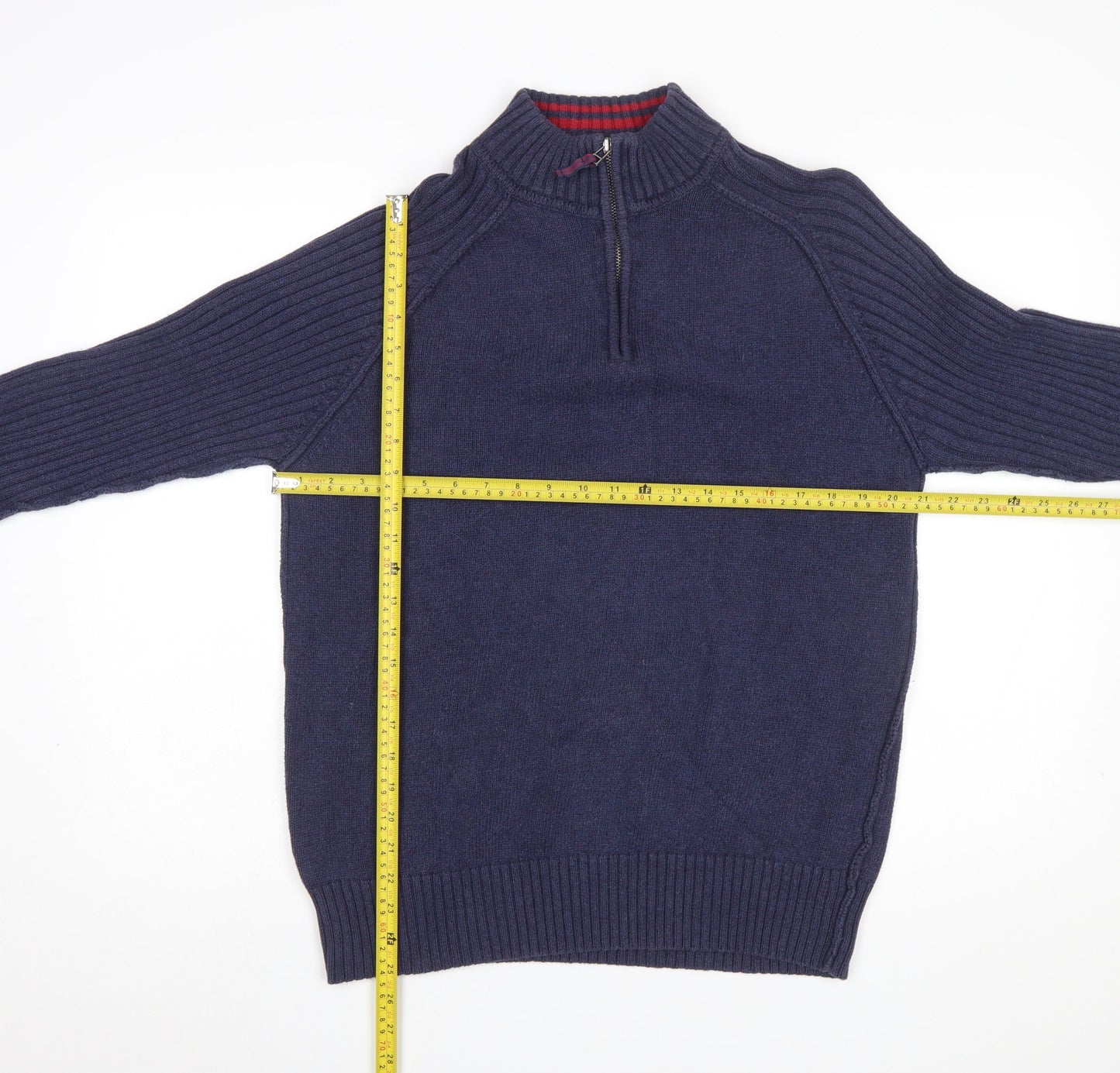 Mens UK Size M B.U.M. Equipment Blue 1/4 Zip Jumper