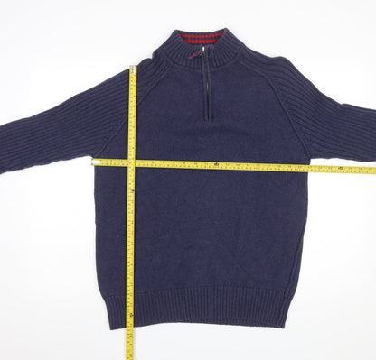 Mens UK Size M B.U.M. Equipment Blue 1/4 Zip Jumper