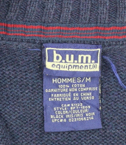 Mens UK Size M B.U.M. Equipment Blue 1/4 Zip Jumper