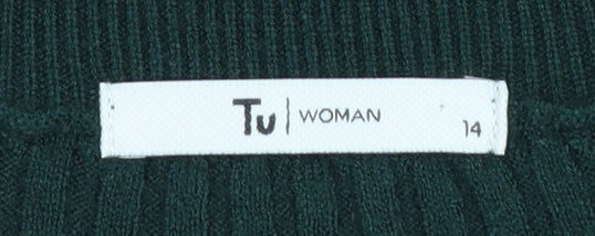 Womens UK Size 14 TU Green Pullover Jumper