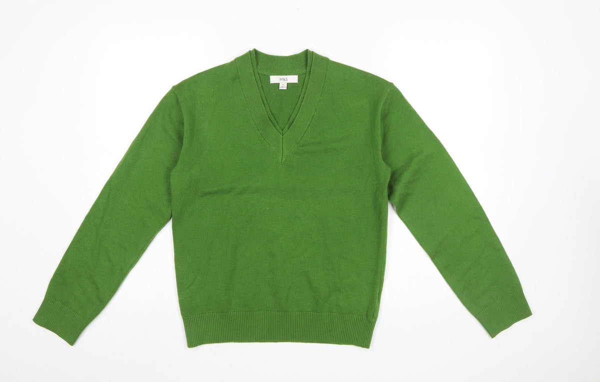 Womens UK Size XS Marks and Spencer Green Pullover Jumper