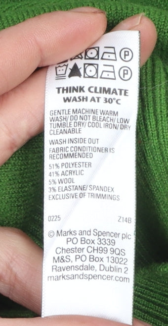 Womens UK Size XS Marks and Spencer Green Pullover Jumper