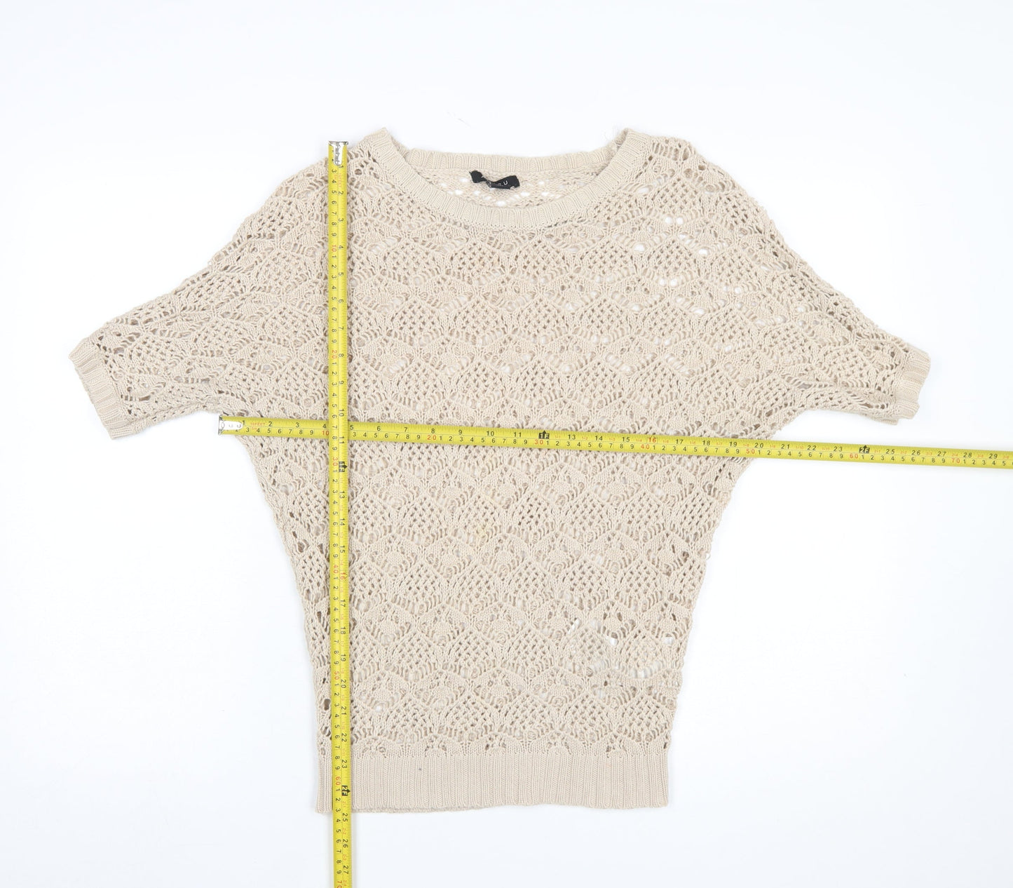 Womens UK Size XS Amisu Beige Pullover Jumper