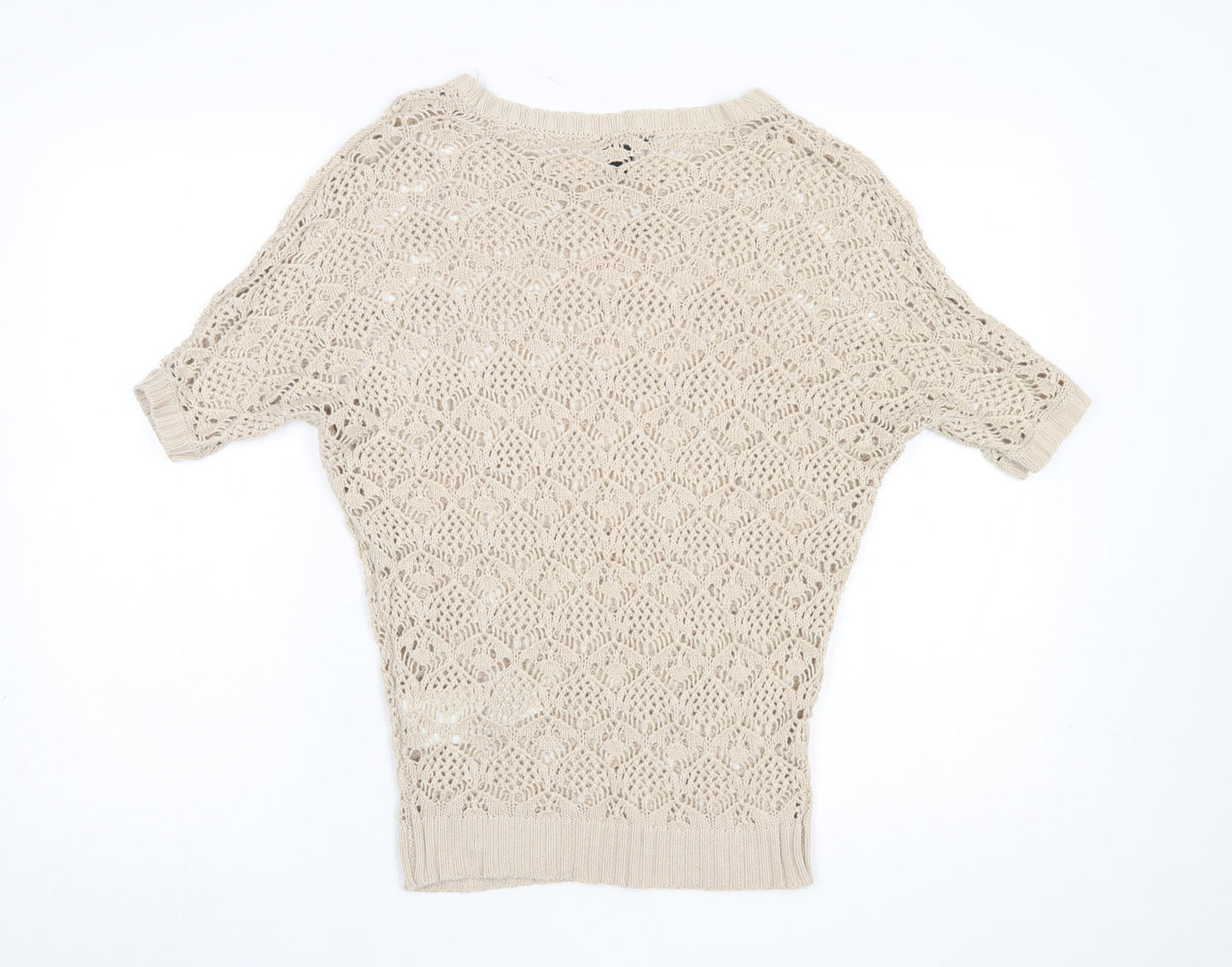 Womens UK Size XS Amisu Beige Pullover Jumper