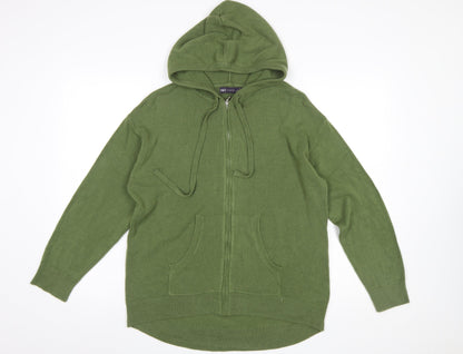 Womens UK Size M Marks and Spencer Green Full Zip Jumper