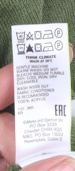 Womens UK Size M Marks and Spencer Green Full Zip Jumper
