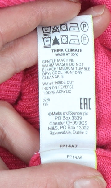 Womens UK Size 10 Marks and Spencer Pink Pullover Jumper