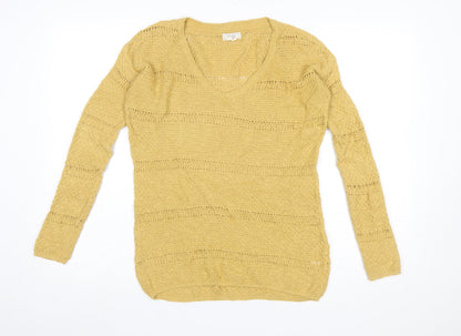 Womens UK Size 8 Fat Face Yellow Pullover Jumper