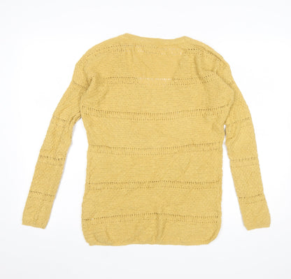 Womens UK Size 8 Fat Face Yellow Pullover Jumper