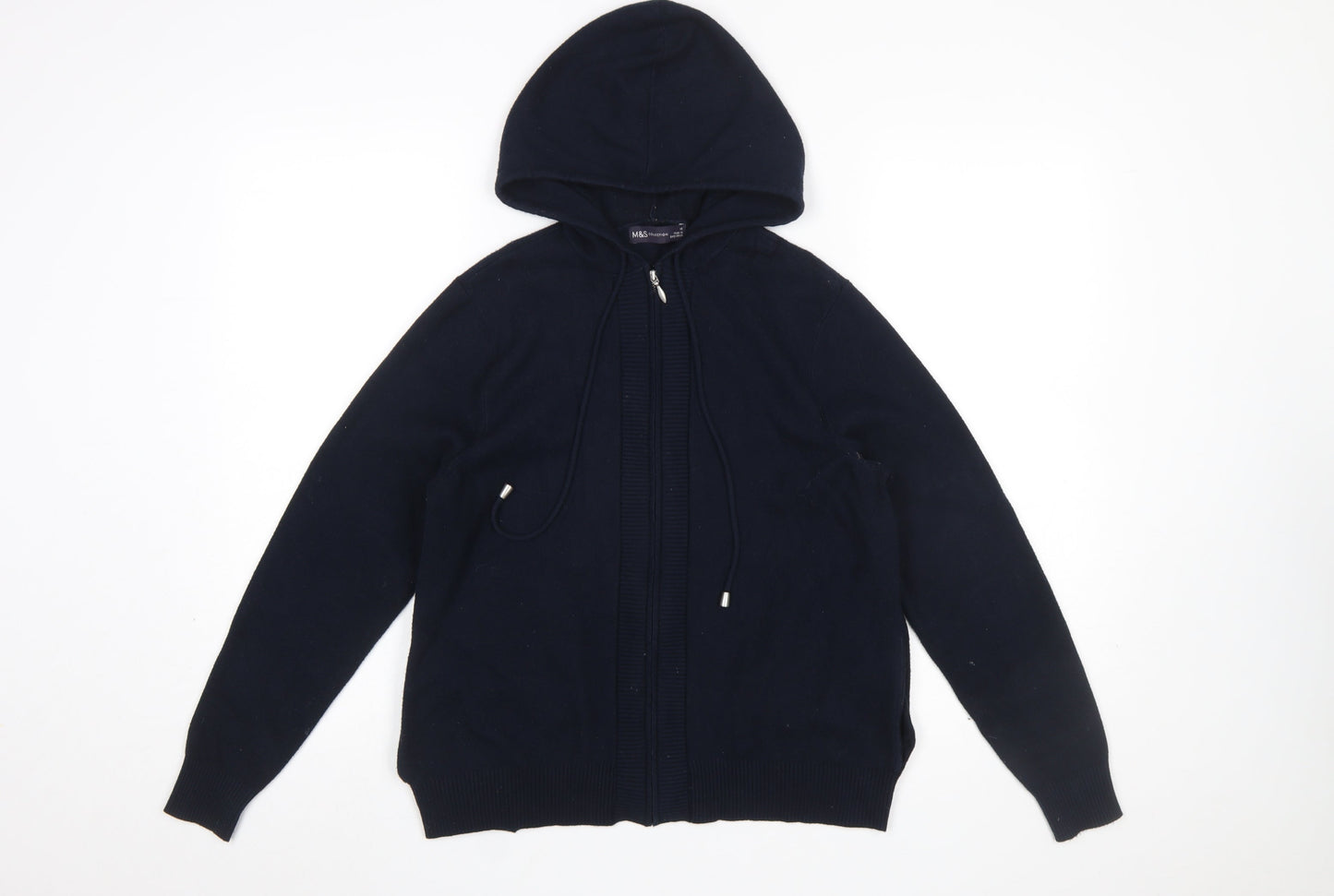 Womens UK Size M Marks and Spencer Blue Full Zip Jumper