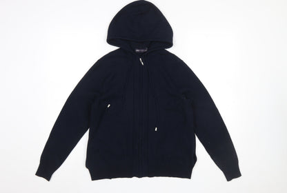 Womens UK Size M Marks and Spencer Blue Full Zip Jumper
