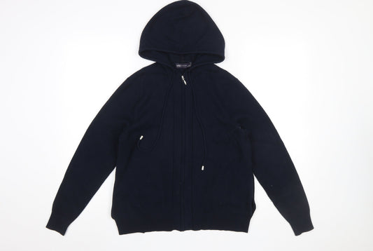 Womens UK Size M Marks and Spencer Blue Full Zip Jumper