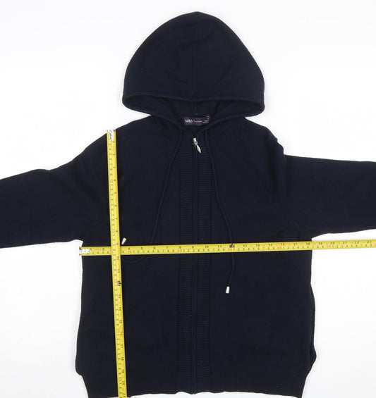 Womens UK Size M Marks and Spencer Blue Full Zip Jumper