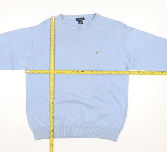 GANT Men’s Blue Cotton Crew Neck Pullover Jumper Size L