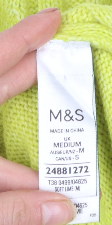 Womens UK Size M Marks and Spencer Yellow Pullover Jumper