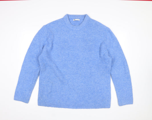 Womens UK Size L Zara Blue Pullover Jumper