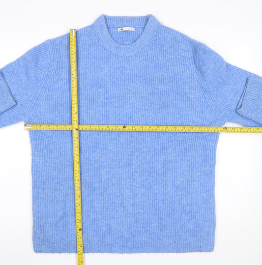 Womens UK Size L Zara Blue Pullover Jumper