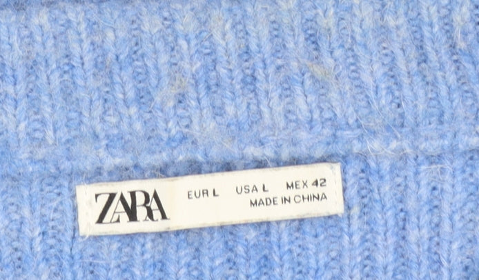 Womens UK Size L Zara Blue Pullover Jumper