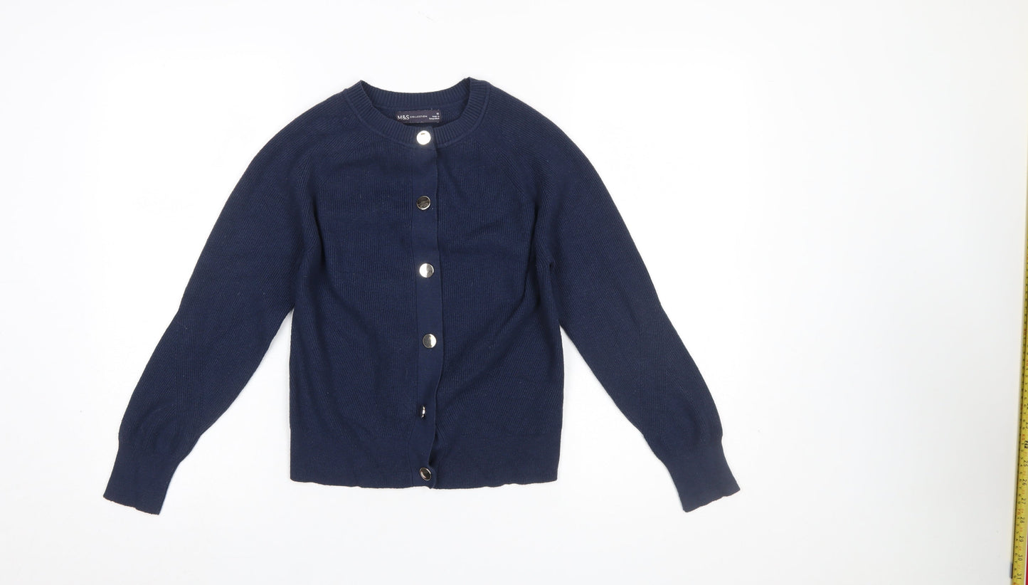 Womens UK Size 10 Marks and Spencer Blue Cardigan Jumper
