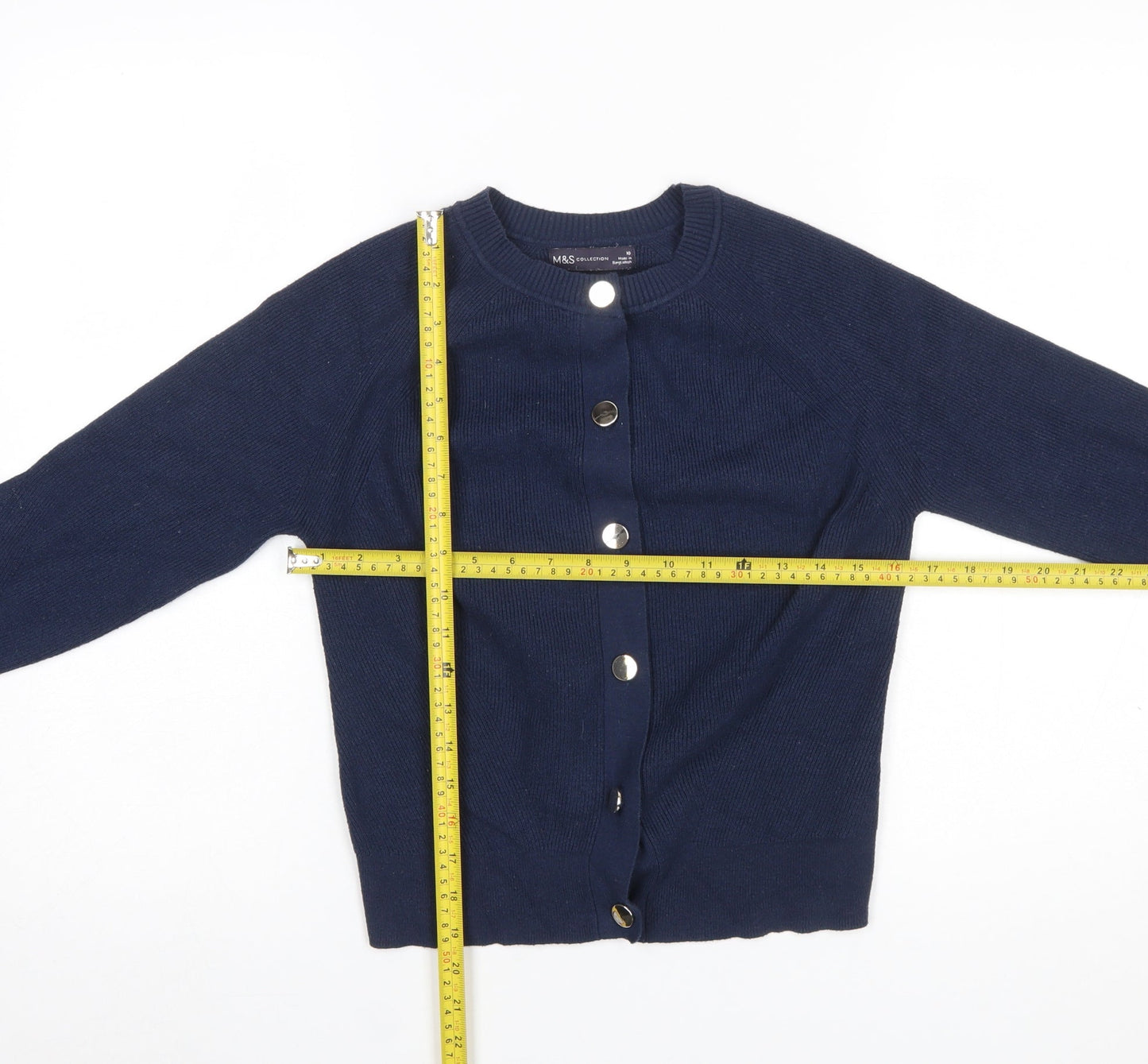 Womens UK Size 10 Marks and Spencer Blue Cardigan Jumper