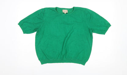 Lindy Bop Women's Green Short Sleeve Pullover Jumper Size L