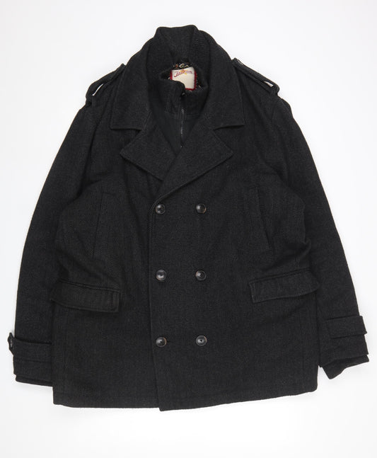 Mens UK Size XL Joe Browns Black Pea Coat