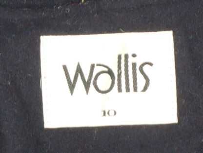 Wallis Women's Black Wool Waistcoat Fringe Hem Size 10