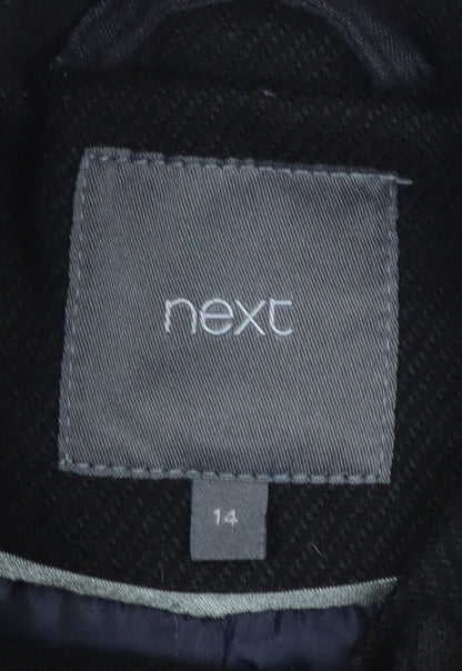 Womens UK Size 14 NEXT Black Overcoat