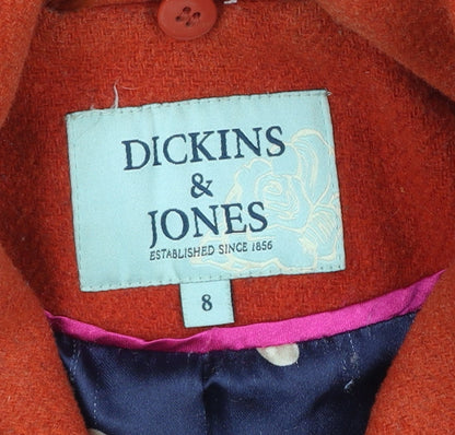 Womens UK Size 8 Dickins & Jones Red Overcoat