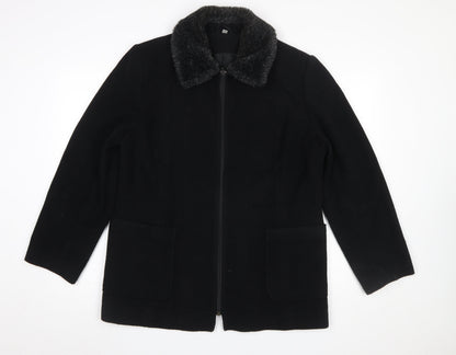 Womens UK Size 14 Eleganze Black Overcoat