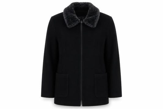 Womens UK Size 14 Eleganze Black Overcoat