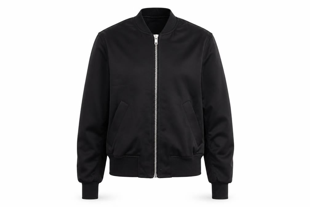 H&M Womens Black Bomber Jacket XS Lightweight Casual Zip Up