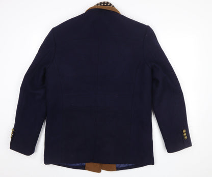 Mens UK Size L AIERMA Blue Overcoat