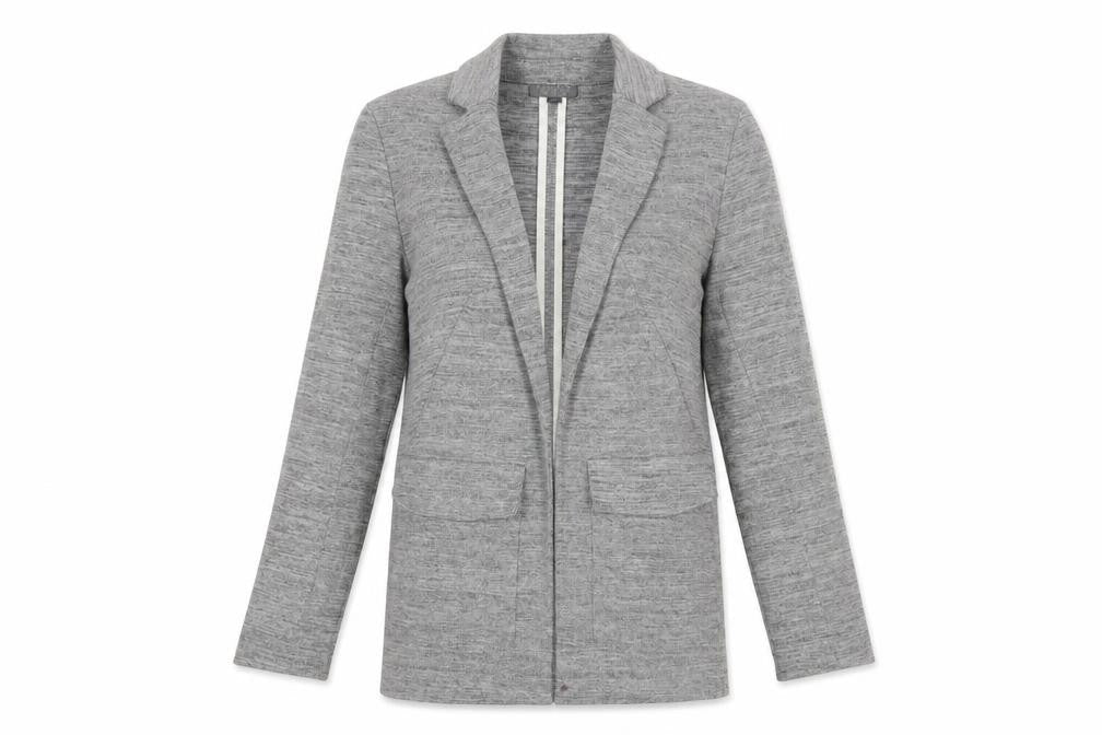 Topshop Womens Grey Cotton Blend Blazer Jacket UK 6 Regular Fit