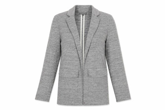 Topshop Womens Grey Cotton Blend Blazer Jacket UK 6 Regular Fit