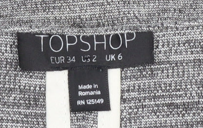 Topshop Womens Grey Cotton Blend Blazer Jacket UK 6 Regular Fit