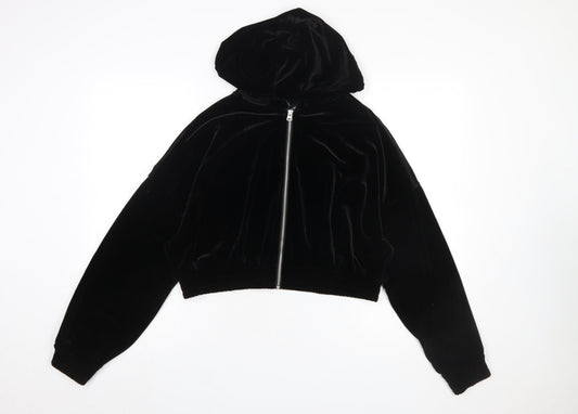 Womens UK Size L H&M Black Full Zip Hoodie