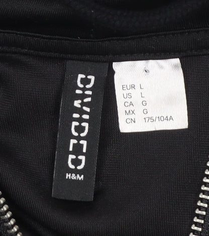 Womens UK Size L H&M Black Full Zip Hoodie