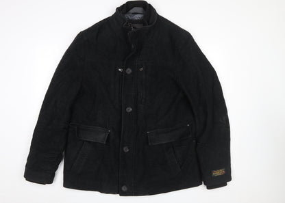 Marks and Spencer Men's Black Cotton Blend Military Jacket L