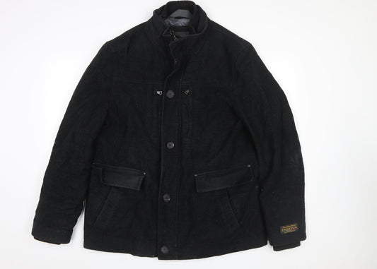 Marks and Spencer Men's Black Cotton Blend Military Jacket L