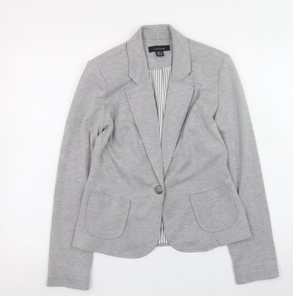 Atmosphere Womens Grey Blazer Size 10 Regular Fit Single Button
