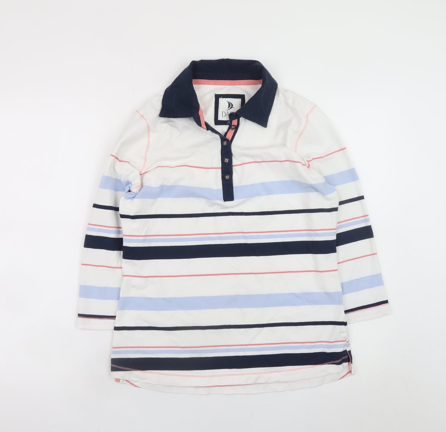 Womens UK Size 10 DASH Multicoloured Henley Sweatshirt