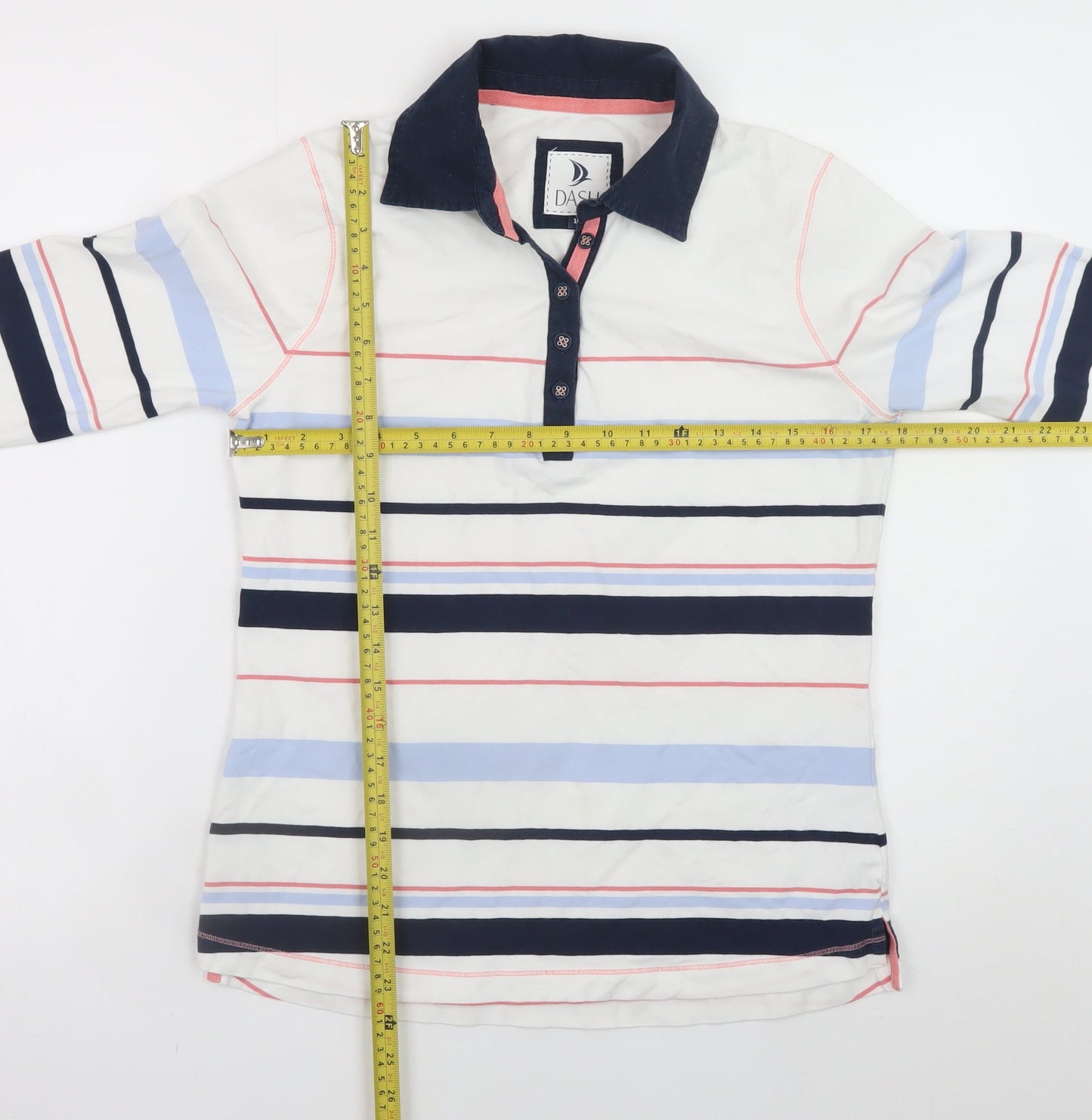 Womens UK Size 10 DASH Multicoloured Henley Sweatshirt