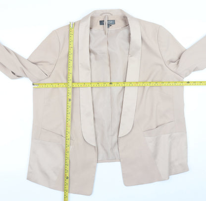 Marks and Spencer Women Beige Size 18 Blazer Jacket Lined Twill