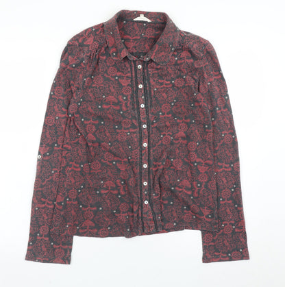 Womens UK Size 12 White Stuff Red Basic Button-Up