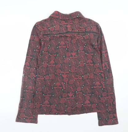 Womens UK Size 12 White Stuff Red Basic Button-Up