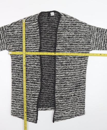 H&M Divided Women Black Knit Coatigan Size S Open Front