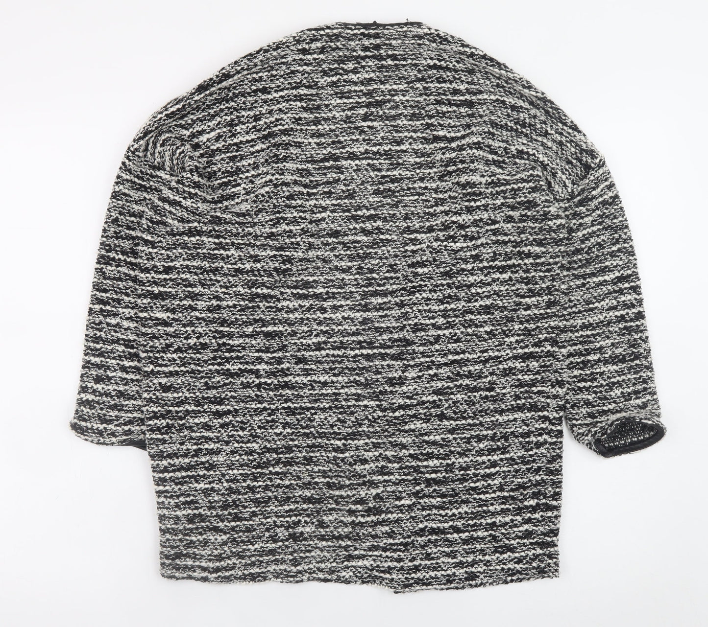 H&M Divided Women Black Knit Coatigan Size S Open Front